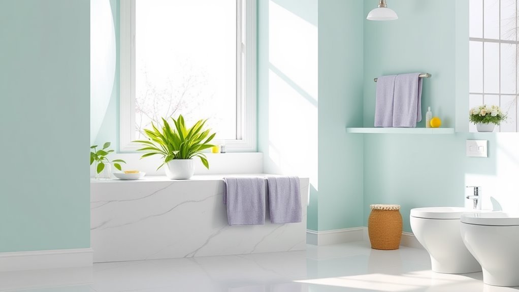 color enhances bathroom ambiance